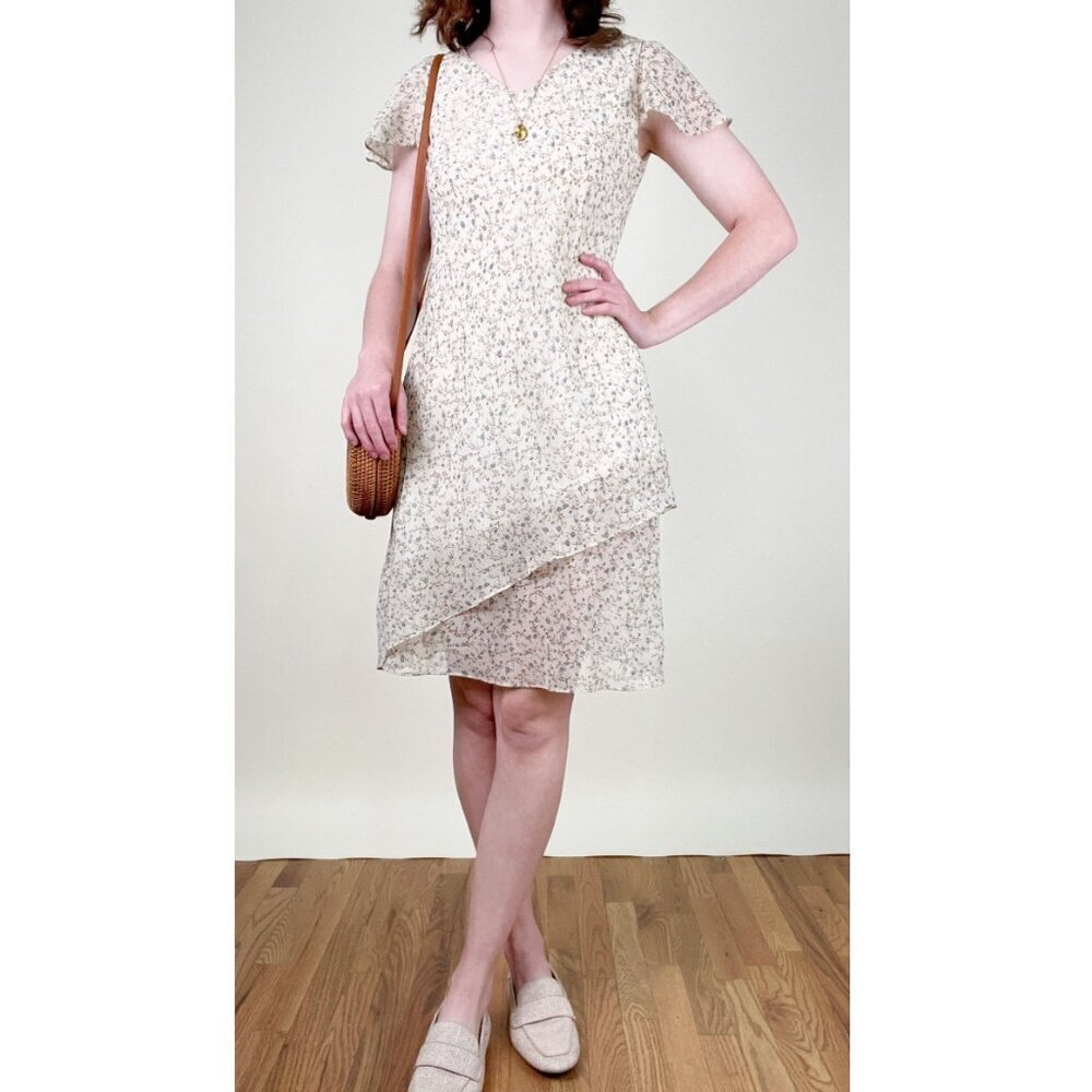 Vintage Floral Mini Midi Dress Dainty Romantic Summer Sun Handmade Euro Sundress